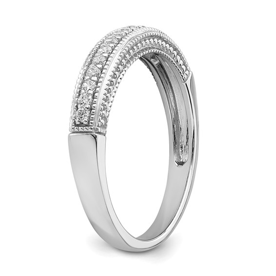 14k White Gold 1/5 carat Diamond Complete Wedding Band