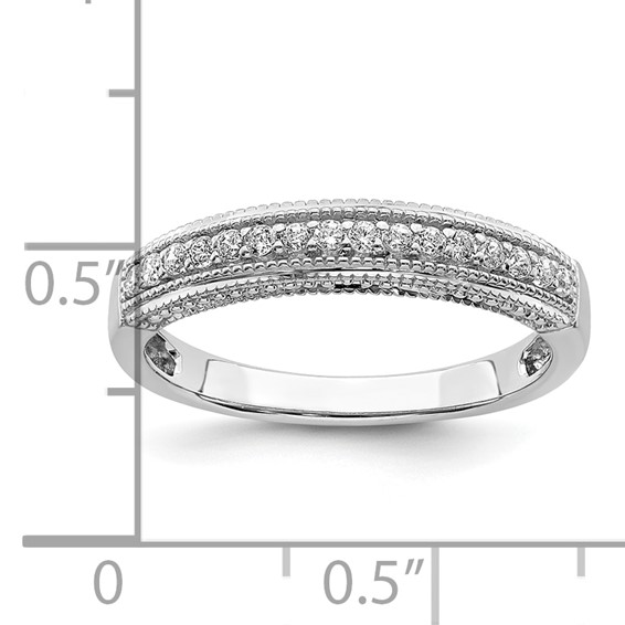14k White Gold 1/5 carat Diamond Complete Wedding Band
