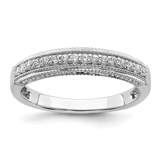 14k White Gold 1/5 carat Diamond Complete Wedding Band