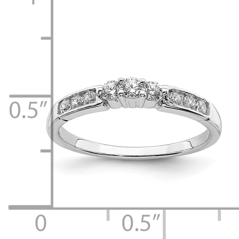 14k White Gold 1/4 carat Lab Grown Diamond VS/SI+ G+ Complete Round Size 8 Wedding Band