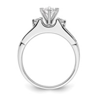 14K White Gold 0.62 Carat Lab Grown Diamond VS SI+ G+ Complete Round Engagement Ring view 2