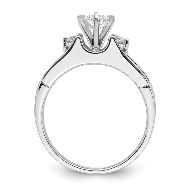 14k White Gold 5/8 carat Lab Grown Diamond VS/SI+ G+ Complete Round Size 9 Engagement Ring