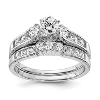 14K White Gold 0.62 Carat Lab Grown Diamond VS SI+ G+ Complete Round Engagement Ring view 3