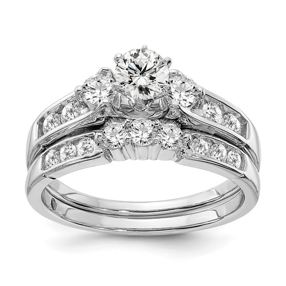 14k White Gold 5/8 carat Lab Grown Diamond VS/SI+ G+ Complete Round Size 5 Engagement Ring
