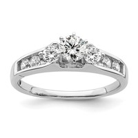 14K White Gold 0.62 Carat Lab Grown Diamond VS SI+ G+ Complete Round Engagement Ring view 1