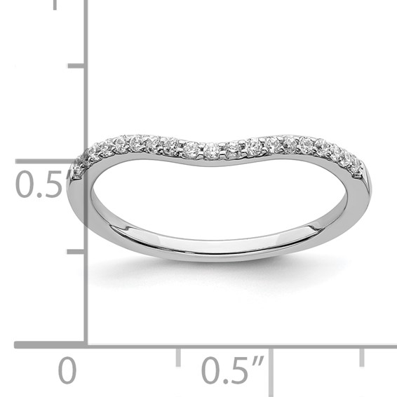 14k White Gold 1/6 carat Diamond Contoured Complete Wedding Band