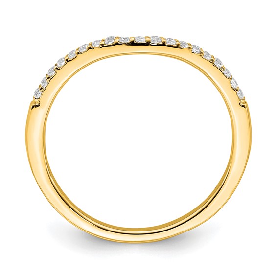 14k Yellow Gold Contoured Diamond Band