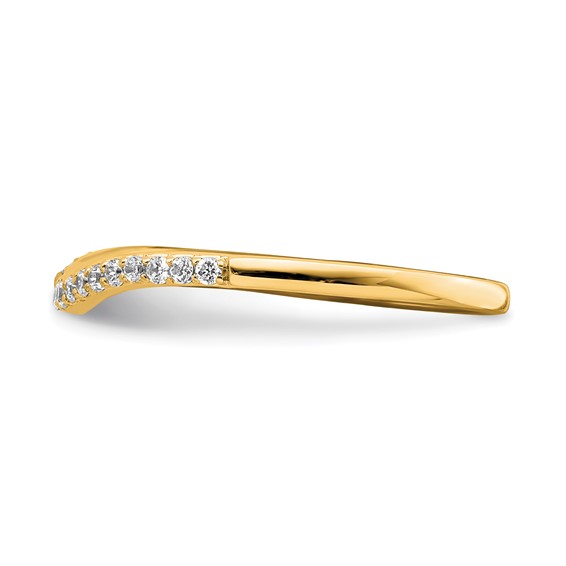 14k Yellow Gold Contoured Diamond Band