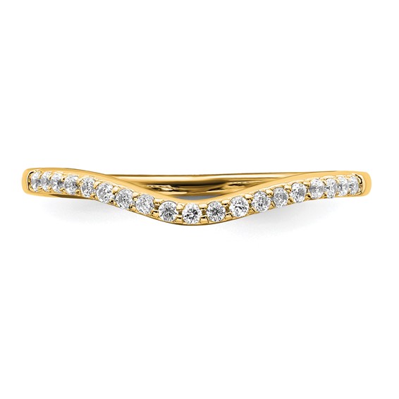 14k Yellow Gold Contoured Diamond Band