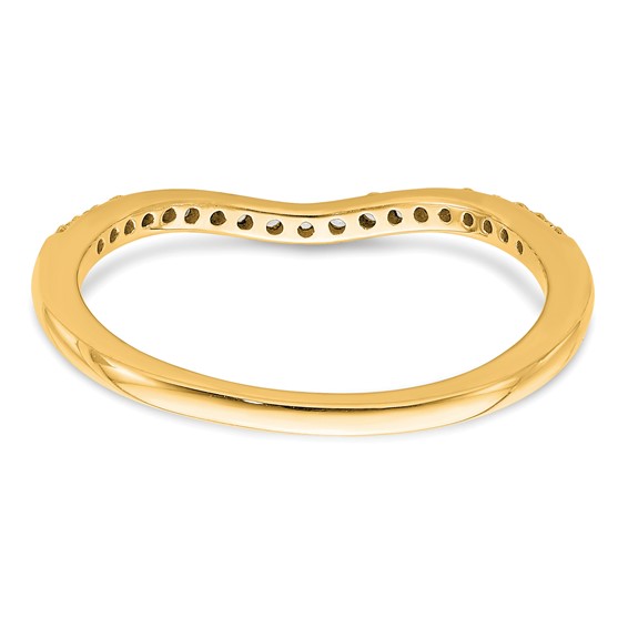 14k Yellow Gold Contoured Diamond Band