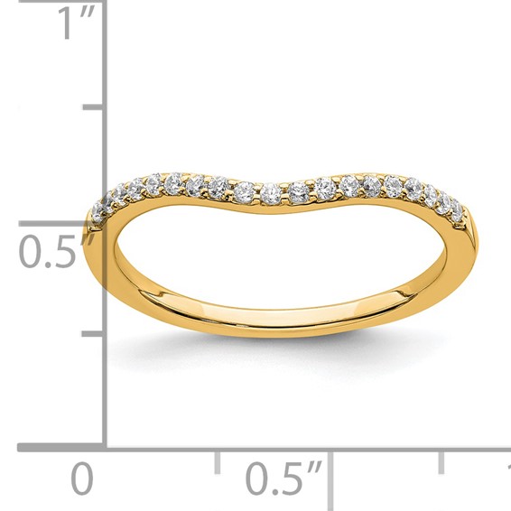 14k Yellow Gold Contoured Diamond Band