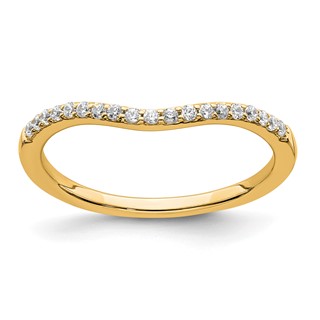 14k Yellow Gold Contoured Diamond Band