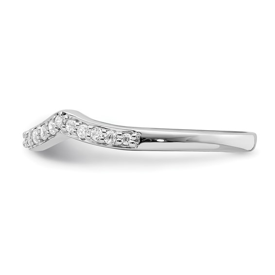 14k White Gold 1/5 carat Diamond Contoured Complete Wedding Band