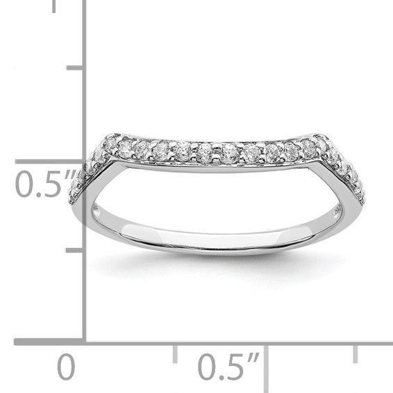 14k White Gold 1/5 carat Diamond Contoured Complete Wedding Band