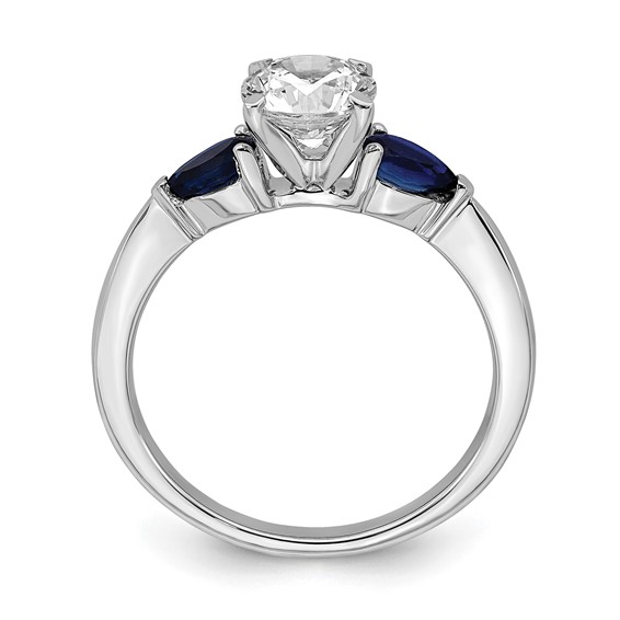 14k White Gold Sapphire Semi-mount Engagement Ring