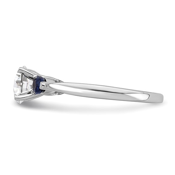 14k White Gold Sapphire Semi-mount Engagement Ring