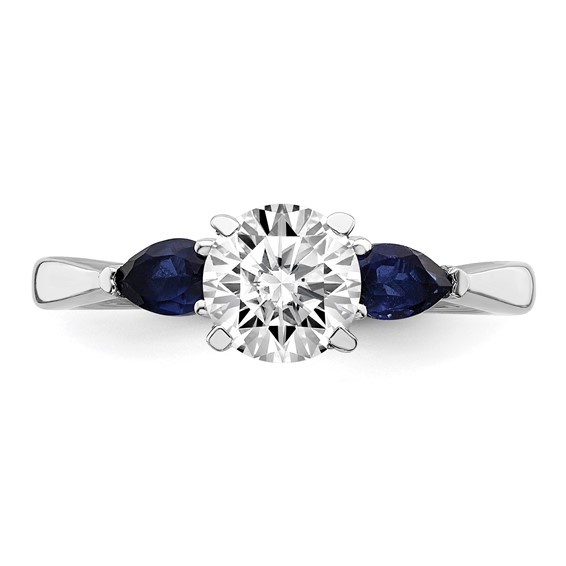 14k White Gold Sapphire Semi-mount Engagement Ring
