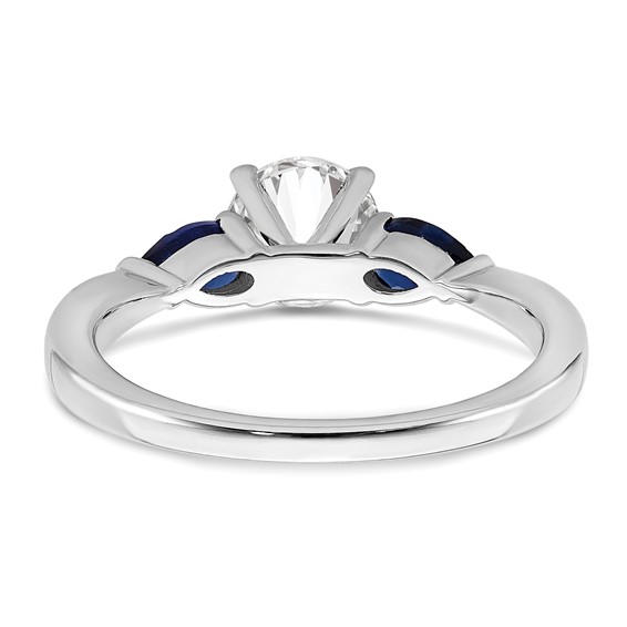 14k White Gold Sapphire Semi-mount Engagement Ring