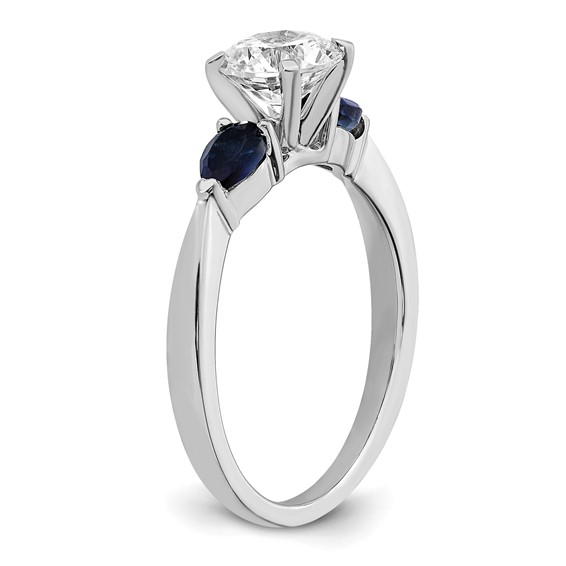 14k White Gold Sapphire Semi-mount Engagement Ring