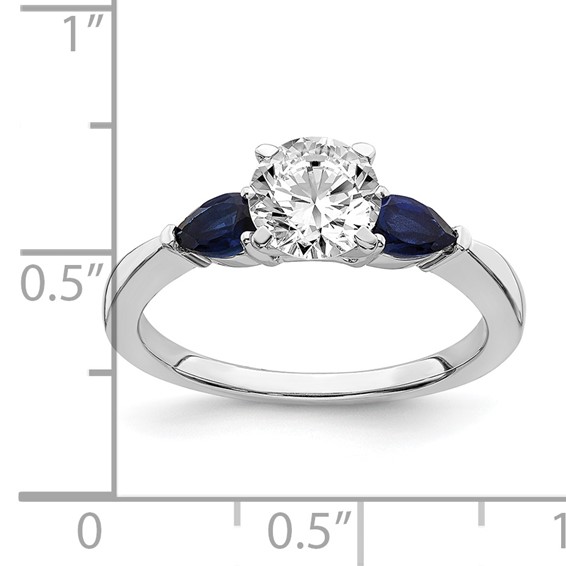 14k White Gold Sapphire Semi-mount Engagement Ring