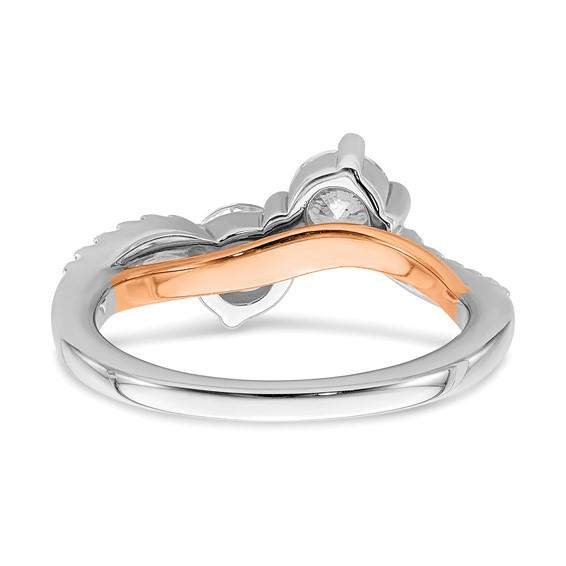 14k White Gold Semi-mount Two-stone Diamond Engagement Ring