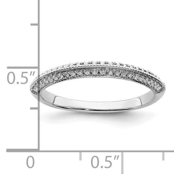 14K White Gold 1/5 carat Diamond Complete Wedding Band