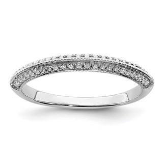 14K White Gold 1/5 carat Diamond Complete Wedding Band