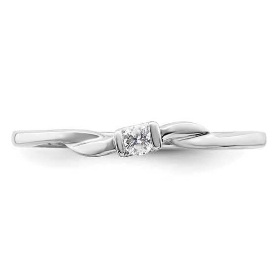 First Promise 14k White Gold 1/15 carat Lab Grown Diamond VS/SI+ G+ Complete Petite Engagement Ring