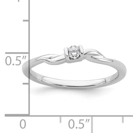 First Promise 14k White Gold 1/15 carat Lab Grown Diamond VS/SI+ G+ Complete Petite Engagement Ring
