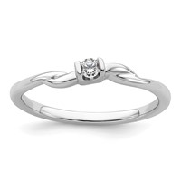 First Promise 14K White Gold 0.07 Carat Lab Grown Diamond VS SI+ G+ Complete Petite Engagement Ring view 1
