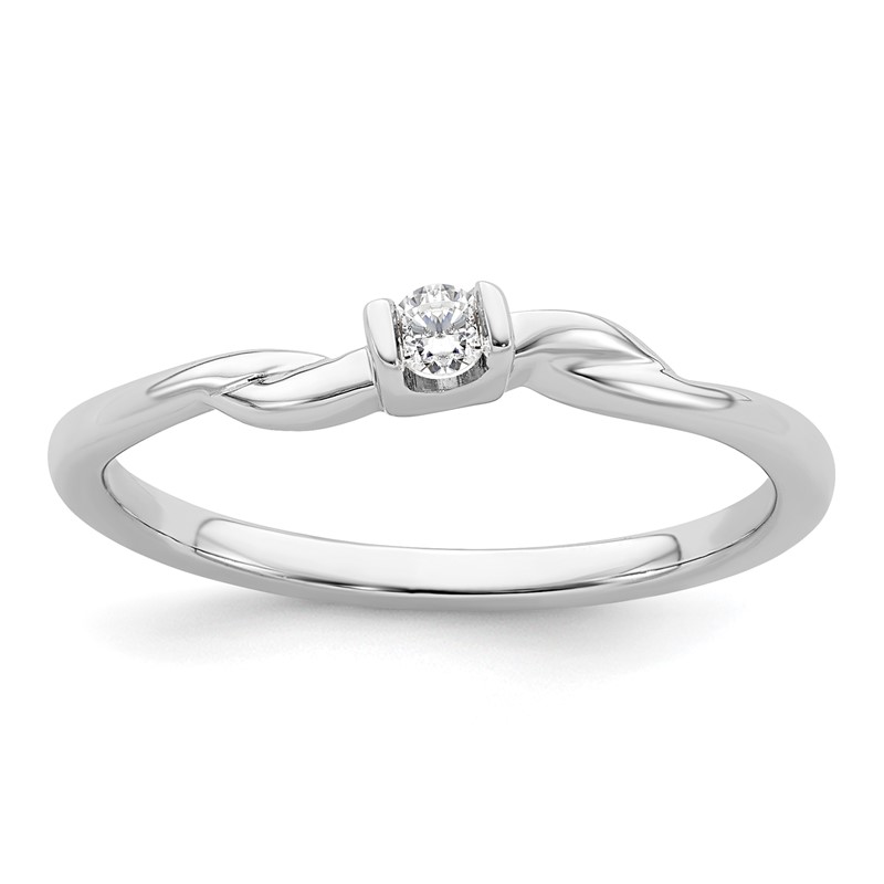 First Promise 14k White Gold 1/15 carat Lab Grown Diamond VS/SI+ G+ Complete Petite Engagement Ring