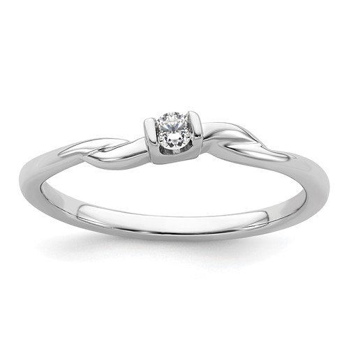 First Promise 14K White Gold 1/15 Carat Lab Grown Diamond VS SI+ G+ Complete Petite Engagement Ring