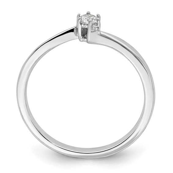 First Promise 14k White Gold 1/8 carat Lab Grown Diamond VS/SI+ G+ Complete Petite Engagement Ring