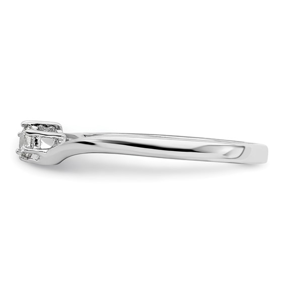 First Promise 14k White Gold 1/8 carat Lab Grown Diamond VS/SI+ G+ Complete Petite Engagement Ring