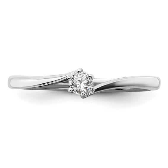 First Promise 14k White Gold 1/8 carat Lab Grown Diamond VS/SI+ G+ Complete Petite Engagement Ring