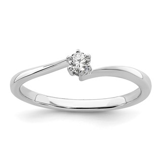 First Promise 14k White Gold 1/8 carat Lab Grown Diamond VS/SI+ G+ Complete Petite Engagement Ring