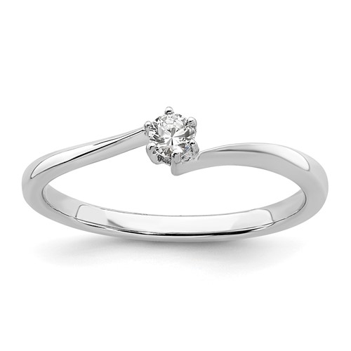 First Promise 14K White Gold 0.12 Carat Lab Grown Diamond VS SI+ G+ Complete Petite Engagement Ring