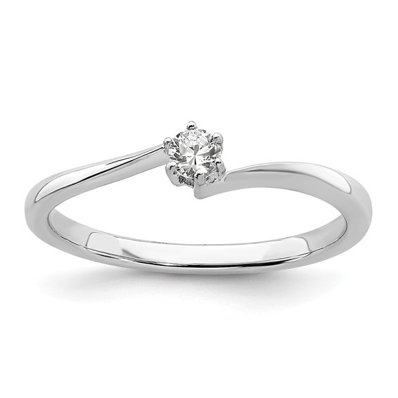 First Promise 14k White Gold 1/8 carat Lab Grown Diamond VS/SI+ G+ Complete Petite Engagement Ring