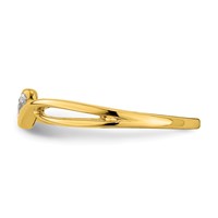 First Promise 14K Yellow Gold 0.17 Carat Lab Grown Diamond VS SI+ G+ Complete Petite Engagement Ring view 3