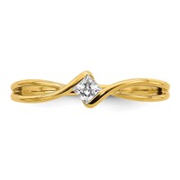 First Promise 14K Yellow Gold 0.17 Carat Lab Grown Diamond VS SI+ G+ Complete Petite Engagement Ring view 4
