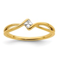 First Promise 14K Yellow Gold 0.17 Carat Lab Grown Diamond VS SI+ G+ Complete Petite Engagement Ring view 1