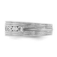 IBGoodman 14K White Gold 0.62 Carat Lab Grown Diamond VS SI+ G+ Seven Stone Complete Men's Ring view 3