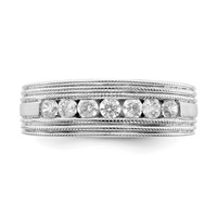 IBGoodman 14K White Gold 0.62 Carat Lab Grown Diamond VS SI+ G+ Seven Stone Complete Men's Ring view 4