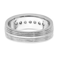 IBGoodman 14K White Gold 0.62 Carat Lab Grown Diamond VS SI+ G+ Seven Stone Complete Men's Ring view 5