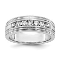 IBGoodman 14K White Gold 0.62 Carat Lab Grown Diamond VS SI+ G+ Seven Stone Complete Men's Ring view 1