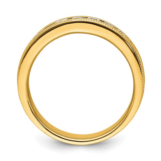 14k YG  Polish & Satin Mens Ring Mounting Only