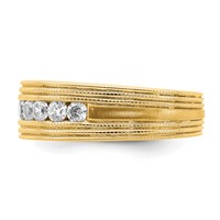 IBGoodman 14K Yellow Gold 0.62 Carat Lab Grown Diamond VS SI+ G+ Seven Stone Complete Men's Ring view 3