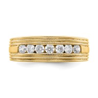 IBGoodman 14K Yellow Gold 0.62 Carat Lab Grown Diamond VS SI+ G+ Seven Stone Complete Men's Ring view 5