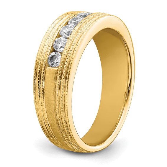 14k YG  Polish & Satin Mens Ring Mounting Only