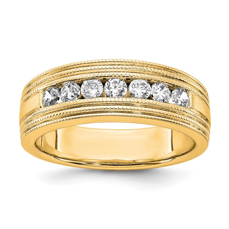 IBGoodman 14k 5/8 carat Lab Grown Diamond VS/SI+ G+ Seven Stone Complete Men's Ring
